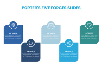 vector organization structure  porter's slide template. business data. graph, chart