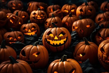Halloween pumpkins background