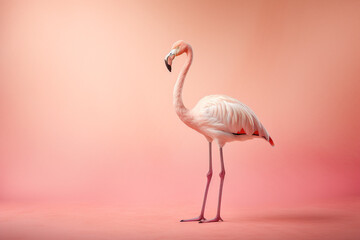 Flamingo rosa no fundo rosa - Papel de parede