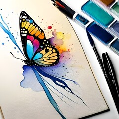 watercolor painting of a butterfly