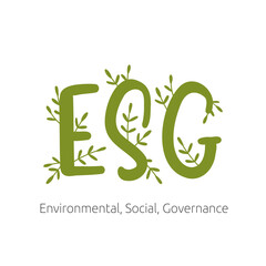 ESG concept of environmental, social and governance; sustainable development. Justice, core values, transparency, impact, ethical business, ecology, trust. ESG slogan. Sustainable development goals