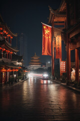 Road reaching chinese Tower