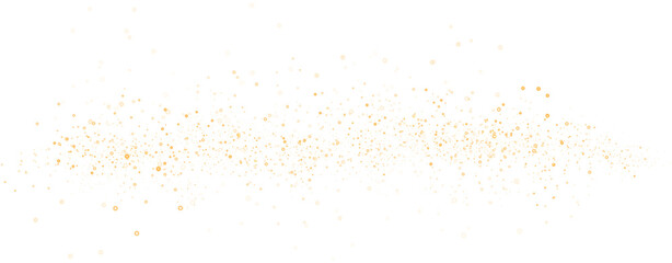 Fototapeta na wymiar Golden glitter and bokeh on transparent backdrop. Luxury particles with stardust. Glow light effect. Magic Christmas composition. Special shine for poster or advertising. PNG.