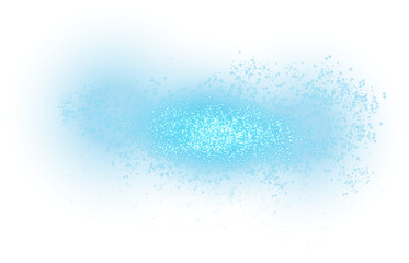 Obraz premium Blue glitter and bokeh on transparent backdrop. Luxury particles with stardust. Glow light effect. Magic Christmas composition. Special shine for poster or advertising. PNG.
