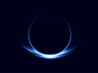 
Glowing blue spiral. Circle abstract lines effect. Rotating shiny rings. Glowing circular lines. Glowing ring trail. Vector.