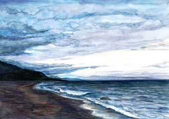 The shore of Lake. Beautiful landscape.