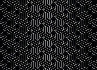 Abstract geometric pattern. A seamless vector background. White and black ornament. Graphic modern pattern. Simple lattice graphic design