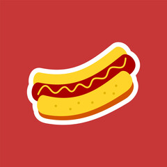 hotdog flat illustration on white background