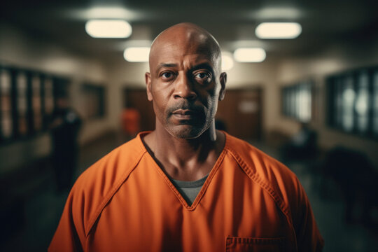 Portrait of male, middle age prisoner 