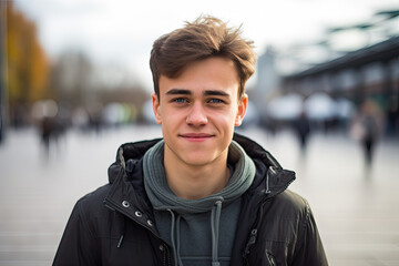 Portrait of a sixteen years old teenager boy.