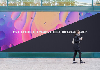 City Hoarding Street Urban Outdoor Poster Mockup Template Branding Billboard Advertisement