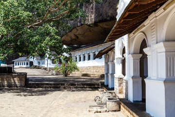 Exterior of the Buddhist cave temples in Dambulla, Central Sri Lanka, Sri Lanka, Asia
