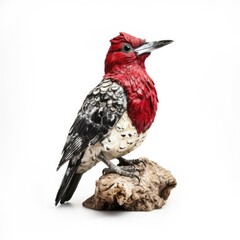 Red-naped sapsucker bird isolated on white background.