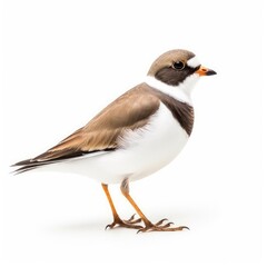 Fototapeta premium Semipalmated plover bird isolated on white background.