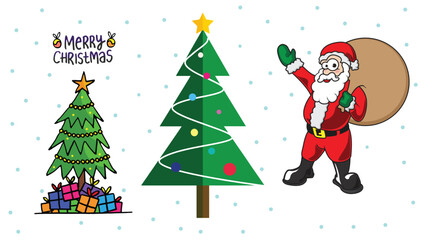 Merry Christmas! Happy Christmas companions. Collection of Christmas trees Can be used for printed materials - leaflets, posters, business cards or for web.
