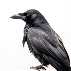 Fototapeta premium Tamaulipas crow bird isolated on white background.