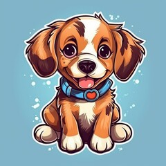 puppy cute graphic friendly vector. Generative AI