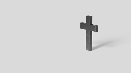 Dark Cross Sign on a Light Background. Christian religious concept