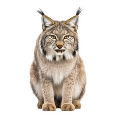 canada lynx looking isolated on white