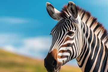 Naklejka premium Close up of zebra in the desert,
