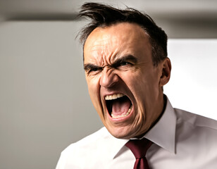 Close up of a very angry boss