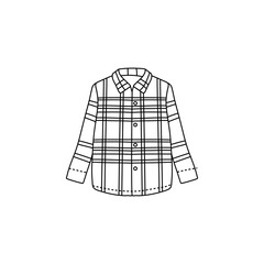 Doodle illustration of shirt isolated on white background