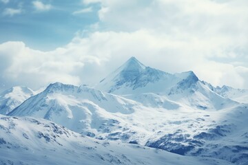 Fototapeta na wymiar Snowy Mountain - Winter Majesty - AI Generated