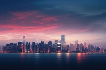 Skyline During Dust - Evening Calm in a Busy City - AI Generated