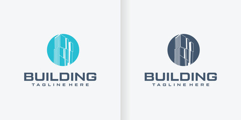 Building logo template with modern unique concept