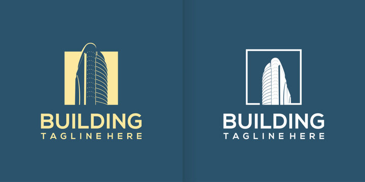 Building logo for construction company, dubai skyscraper logo with modern concept