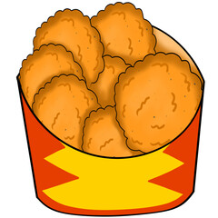 Vector png fast food chicken pops snack drawing
