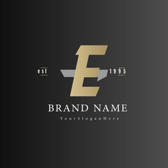 E Vintage letter logo