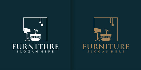 Creative furniture and interior design logo concept