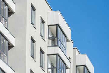 Facade of a modern residential building, building texture