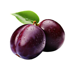 Plums isolated on transparent background