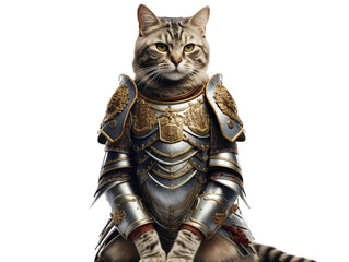 A cat wearing armor Generative AI