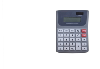 calculator electronic computer pocket on empty background buttons