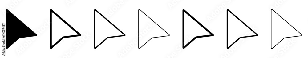 Poster cursor icons set design. mouse arrow icon collection. computer mouse click pointer cursor arrow. vec