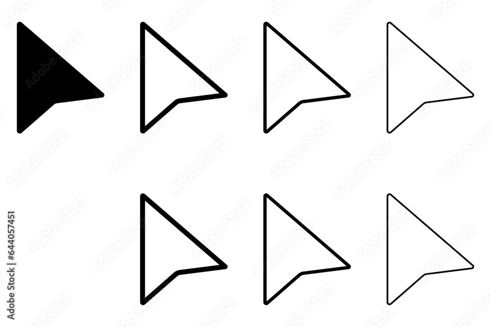 Poster cursor icons set design. mouse arrow icon collection. computer mouse click pointer cursor arrow. vec