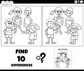 differences activity with elementary age children coloring page