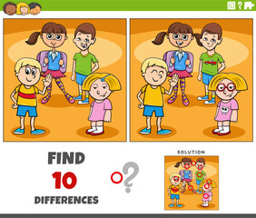differences activity with cartoon elementary age children