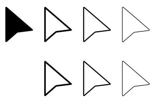 Cursor icons set design. Mouse Arrow Icon collection. Computer mouse click pointer cursor arrow. Vector icon
