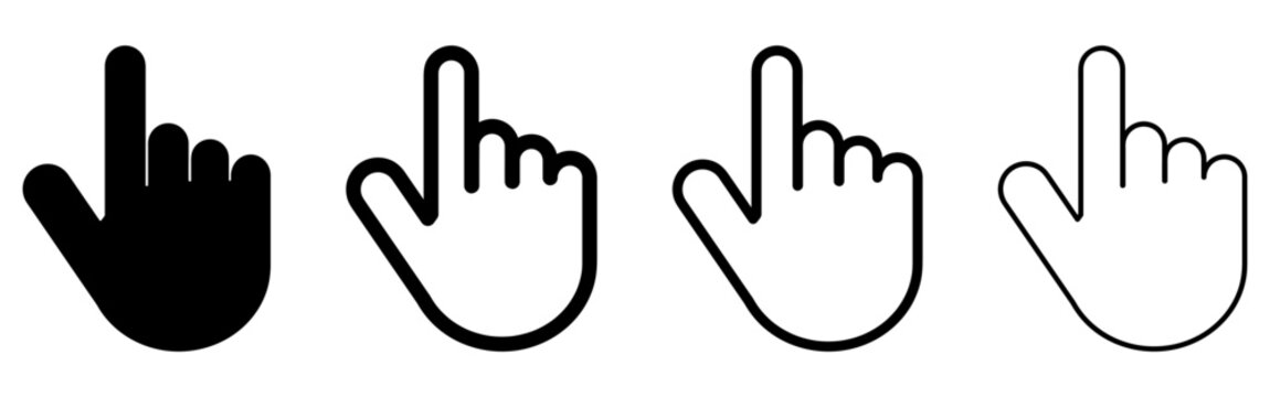 Cursor icons set design. Mouse Arrow Icon collection. Computer mouse click pointer cursor arrow. Vector icon. Transparent background
