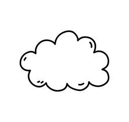 Cloud isolated on white background. Weather element. Vector hand-drawn illustration in doodle style. Perfect for cards, decorations, logo, various designs.