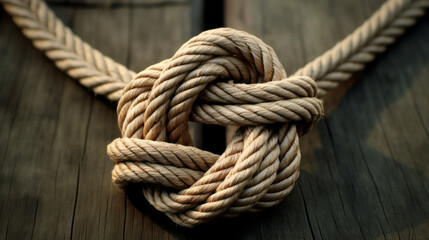 close up of knot in a rope - obrazy, fototapety, plakaty