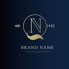 N letter Vintage logo