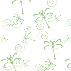 Pattern with dragonflies