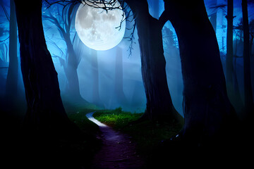 Enchanted Forest Path.Generative AI