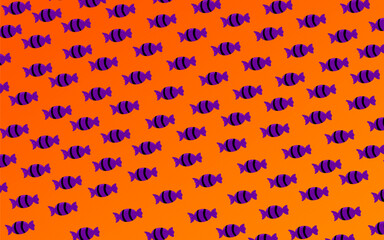 Fototapeta na wymiar Candy in purple color on a background of orange. Illustration for print design, textiles, wallpaper, and wrapping paper that is both spooky and sweet.