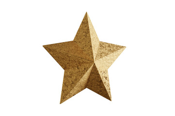 3D Illustration, Golden christmas star isolated . 